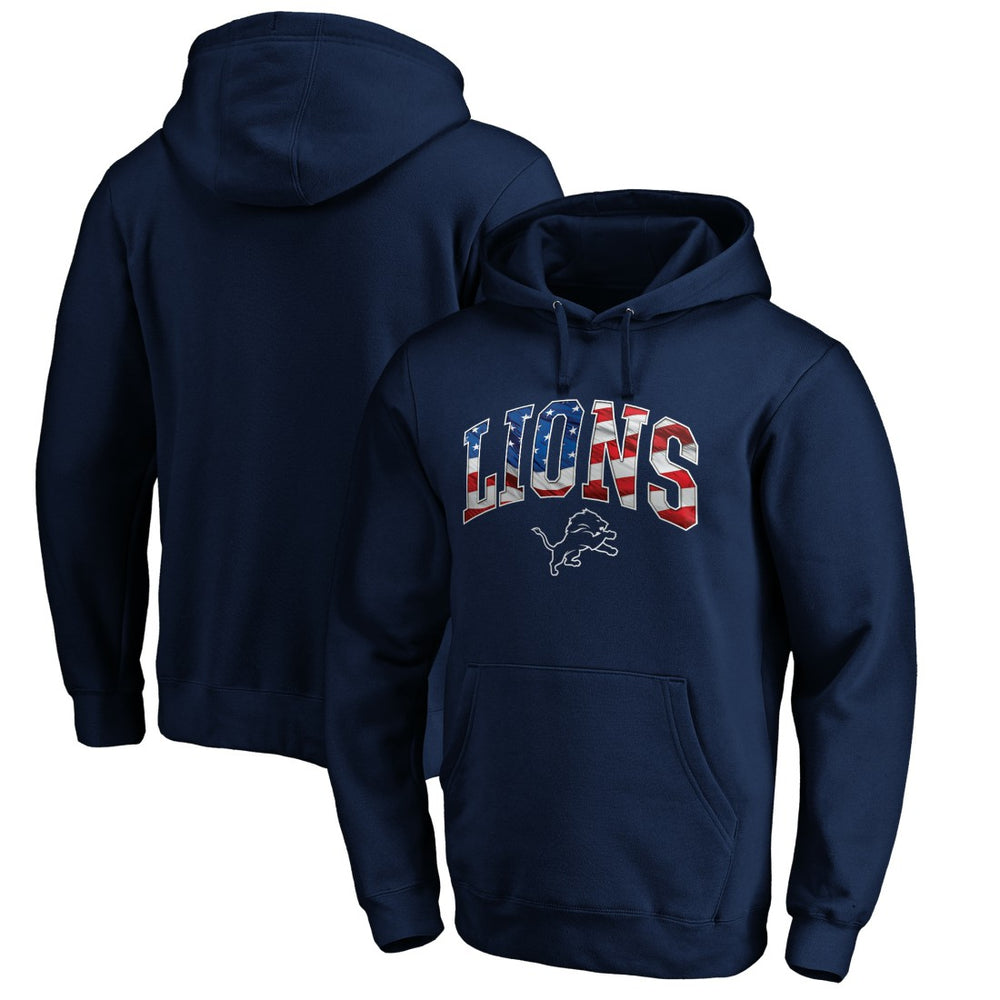 NFL Detroit Lions Banner Wave Fitted Pullover Hoodie
