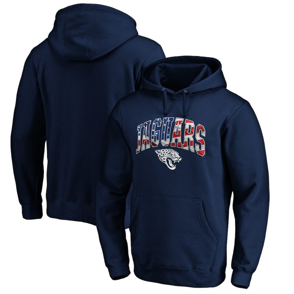 NFL Jacksonville Jaguars Banner Wave Fitted Pullover Hoodie