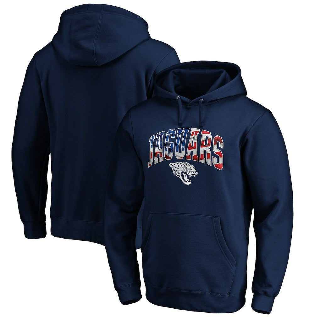 NFL Jacksonville Jaguars Banner Wave Fitted Pullover Hoodie