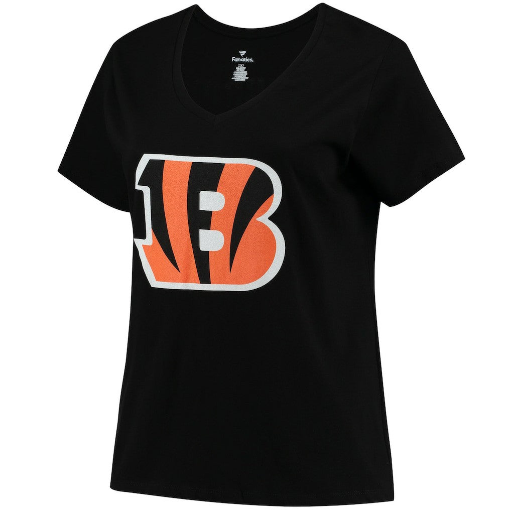 NFL Cincinnati Bengals Joe Burrow  Women's Plus Size Name & Number V-Neck T-Shirt
