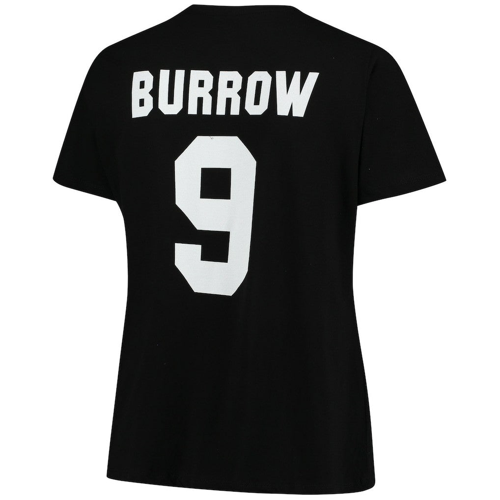 NFL Cincinnati Bengals Joe Burrow  Women's Plus Size Name & Number V-Neck T-Shirt