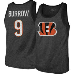 NFL Cincinnati Bengals Joe Burrow  Majestic Threads Name & Number Tri-Blend Tank Top