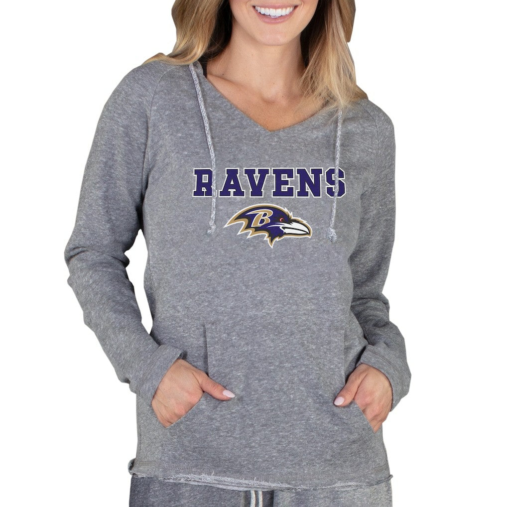 NFL Baltimore Ravens Concepts Sport Women's Mainstream Tri-Blend Raglan Hoodie V-Neck Top