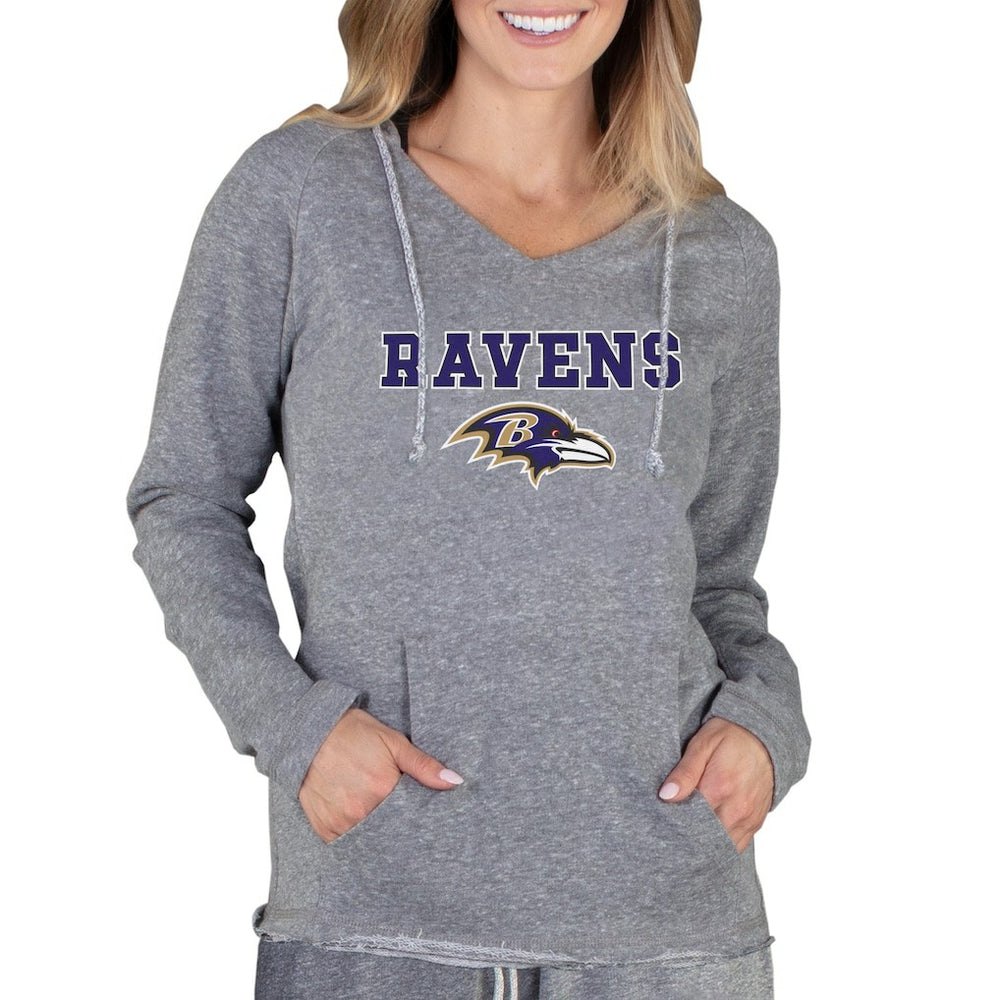 NFL Baltimore Ravens Concepts Sport Women's Mainstream Tri-Blend Raglan Hoodie V-Neck Top