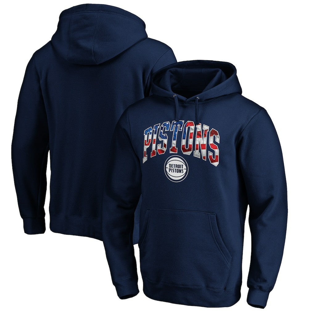 Detroit Pistons Banner Wave Pullover Hoodie sale - Navy online