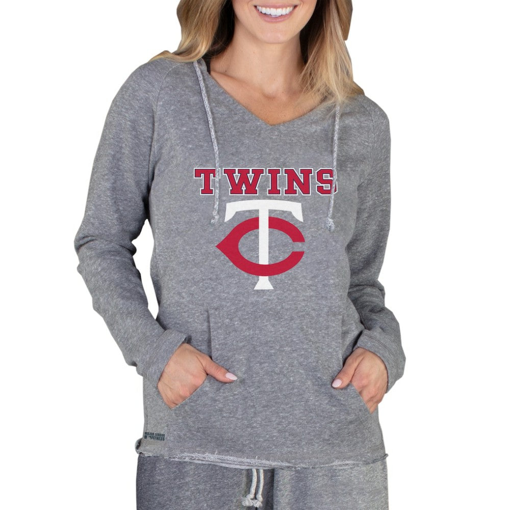 Minnesota Twins Concepts Sport Women's Mainstream Terry Long Sleeve Hoodie Top - Gray