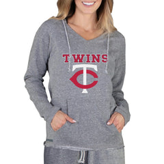 Minnesota Twins Concepts Sport Women's Mainstream Terry Long Sleeve Hoodie Top - Gray