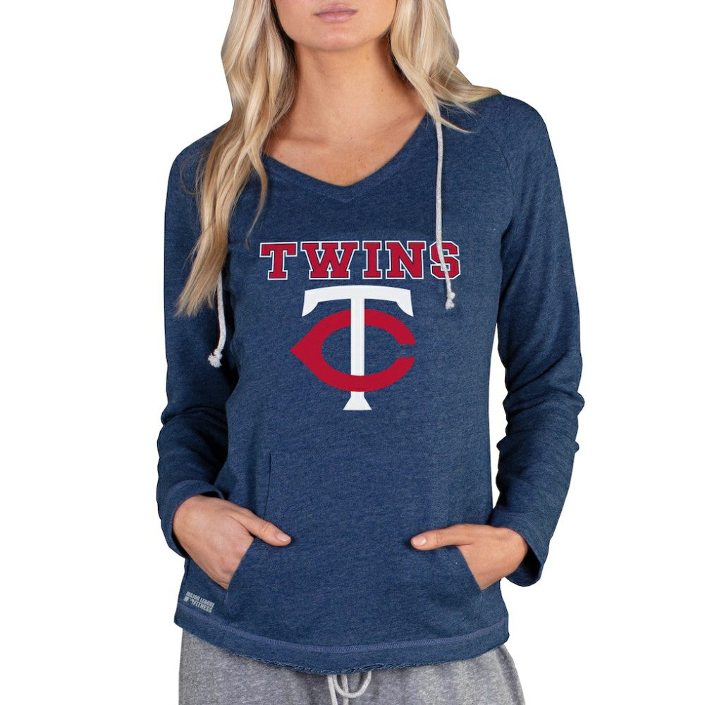 Minnesota Twins Concepts Sport Women's Mainstream Terry Long Sleeve Hoodie Top - Navy