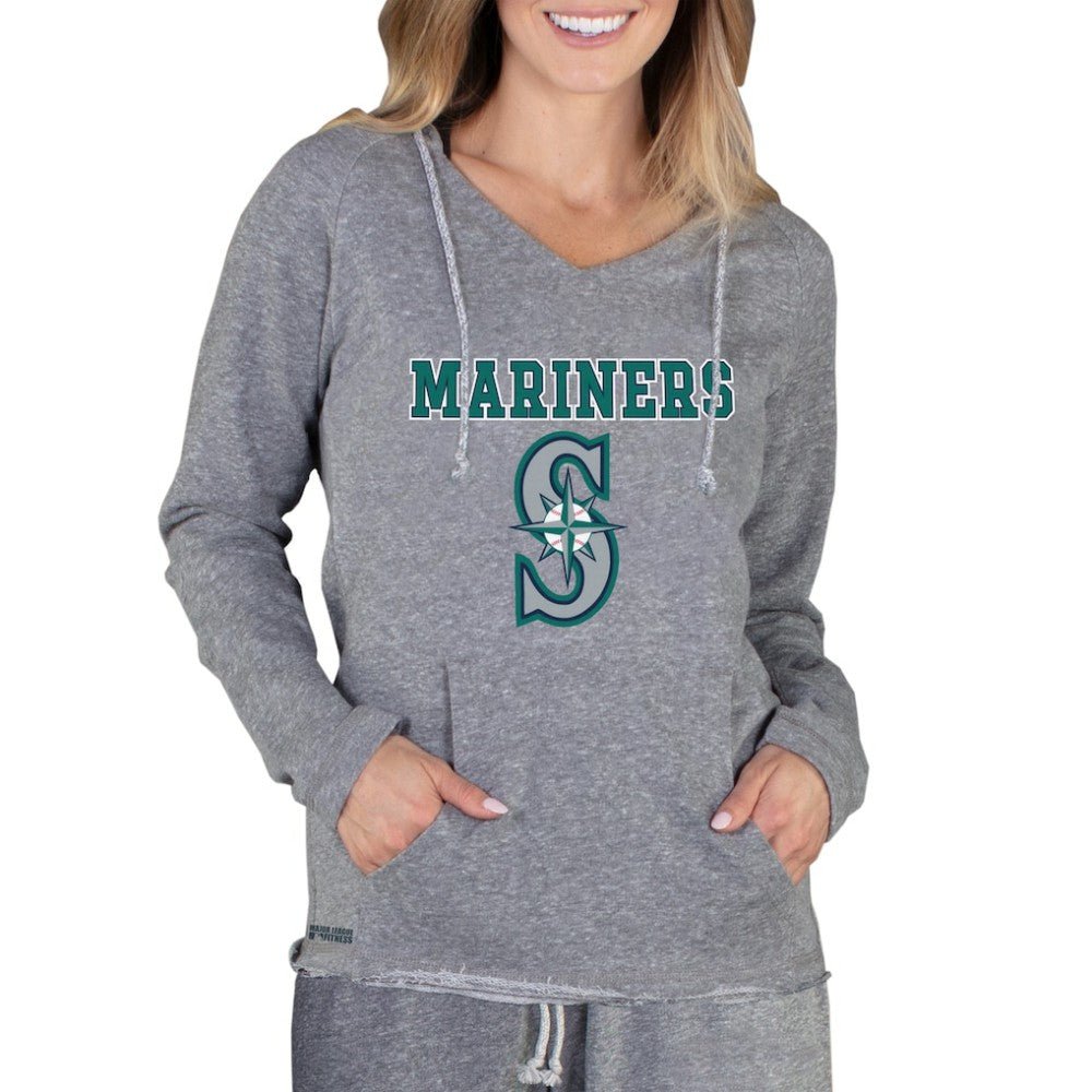 Seattle Mariners Concepts Sport Women's Mainstream Terry Long Sleeve Hoodie Top - Gray