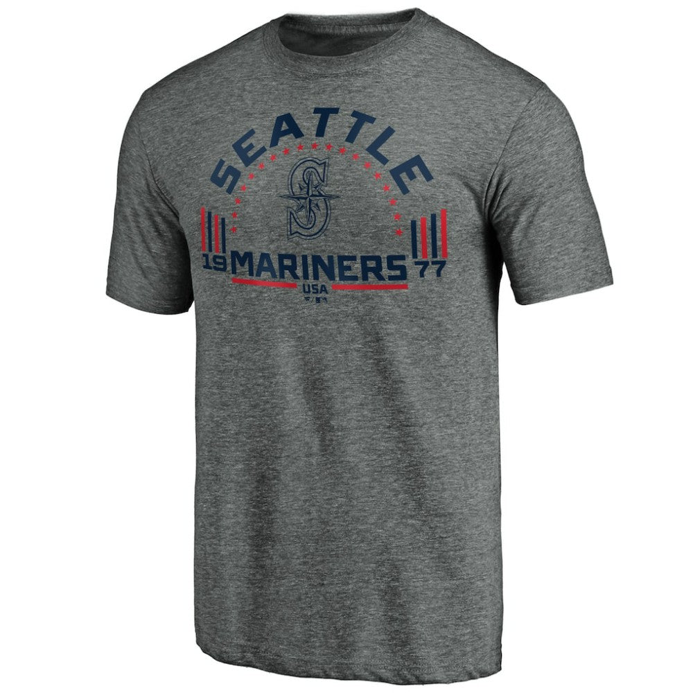 Seattle Mariners Team Freedom Tri-Blend T-Shirt - Gray