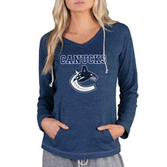 Vancouver Canucks Concepts Sport Women's Mainstream Terry Tri-Blend Long Sleeve Hooded Top