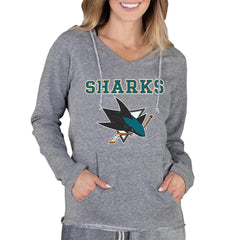 San Jose Sharks Concepts Sport Women's Mainstream Terry Tri-Blend Long Sleeve Hooded Top