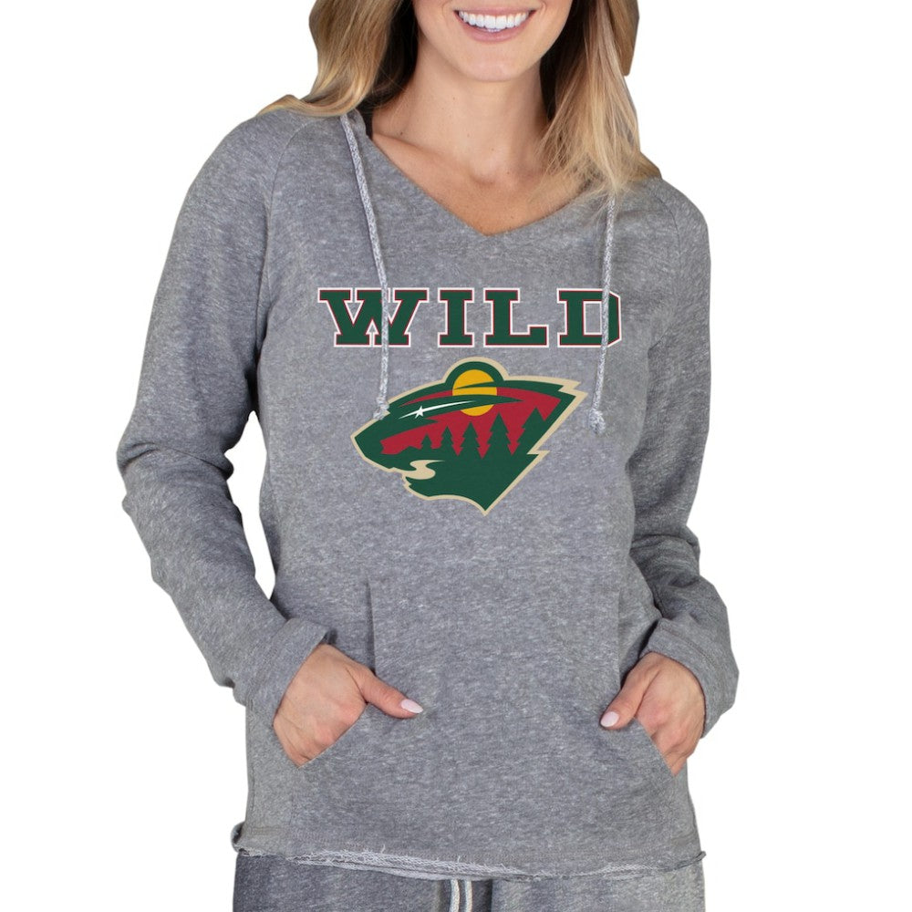 Minnesota Wild Concepts Sport Women's Mainstream Terry Tri-Blend Long Sleeve Hooded Top