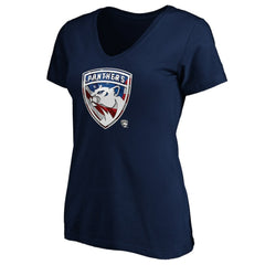 Florida Panthers Women's Banner Wave Logo V-Neck T-Shirt T-Shirt
