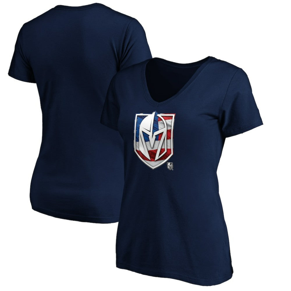 Vegas Golden Knights Women's Banner Wave Logo V-Neck T-Shirt T-Shirt
