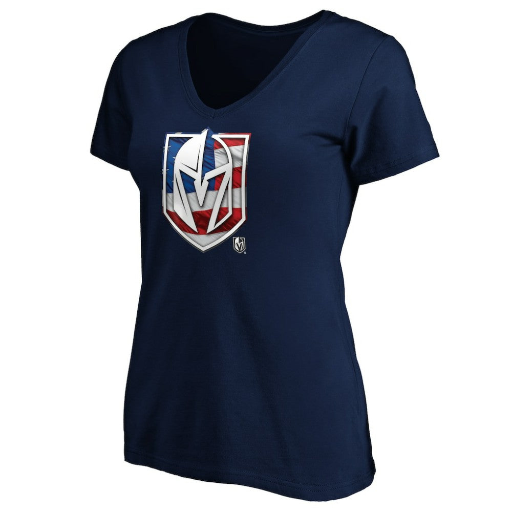 Vegas Golden Knights Women's Banner Wave Logo V-Neck T-Shirt T-Shirt