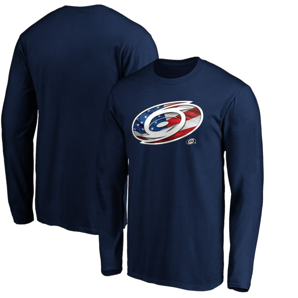 Carolina Hurricanes Banner Wave Logo Long Sleeve T-Shirt