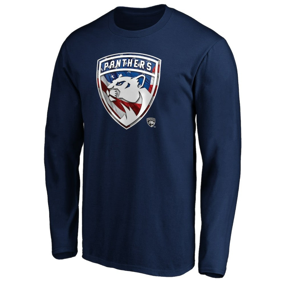 Florida Panthers Banner Wave Logo Long Sleeve T-Shirt