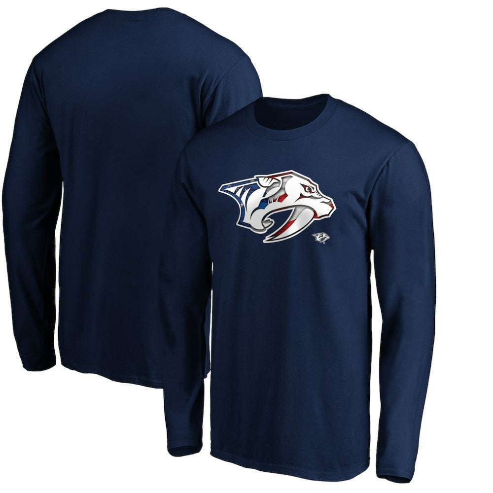 Nashville Predators Banner Wave Logo Long Sleeve T-Shirt