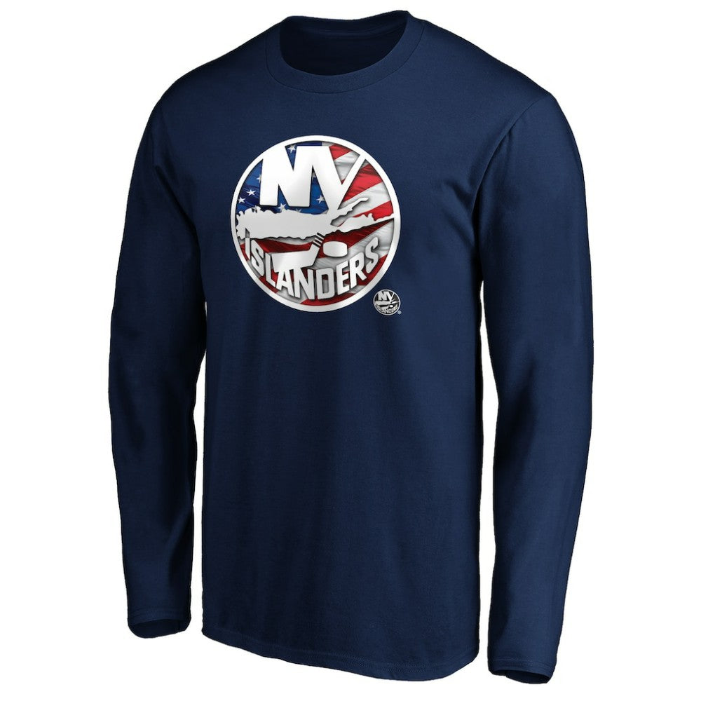 New York Islanders Banner Wave Logo Long Sleeve T-Shirt