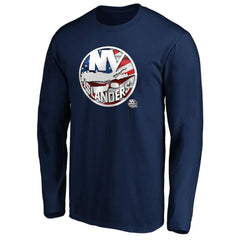 New York Islanders Banner Wave Logo Long Sleeve T-Shirt