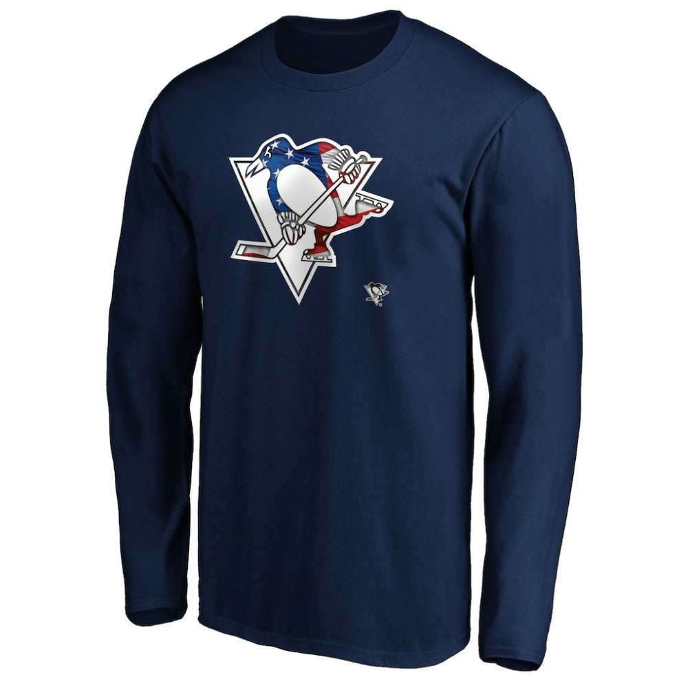 Pittsburgh Penguins Banner Wave Logo Long Sleeve T-Shirt