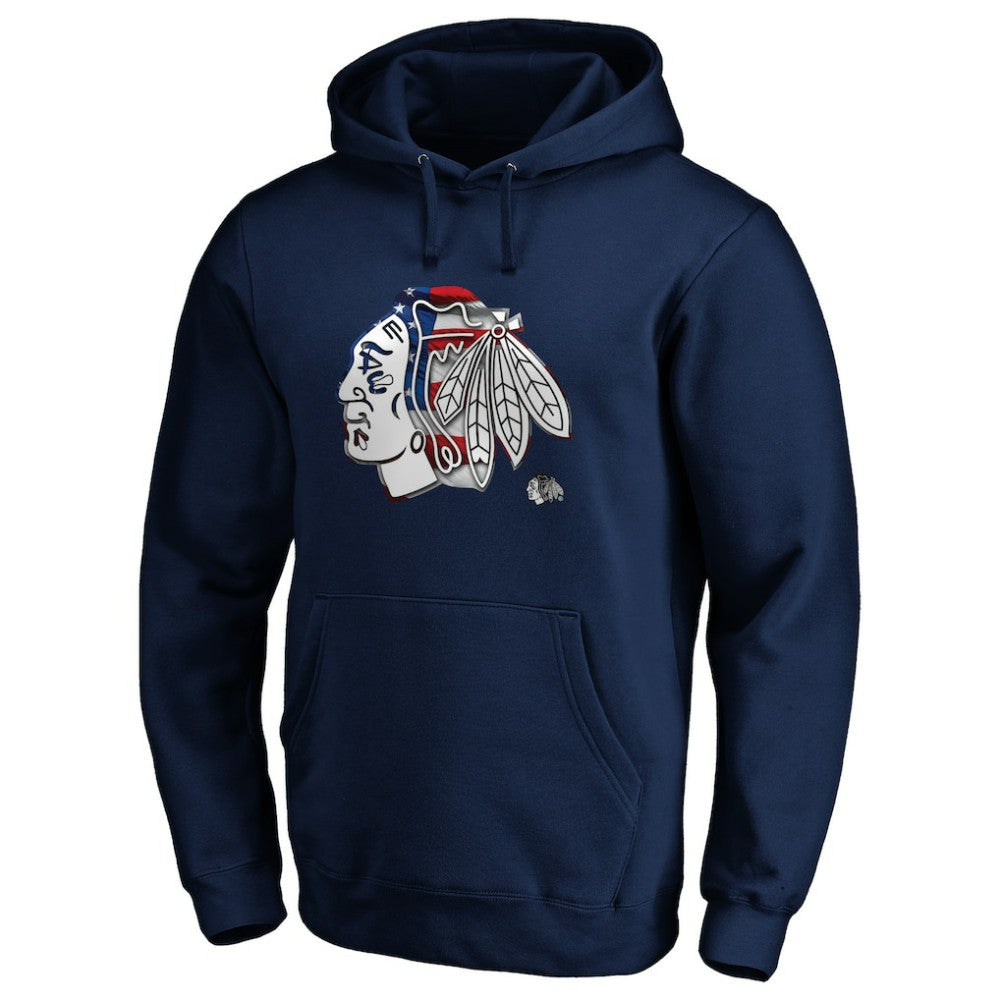 Chicago Blackhawks Banner Wave Logo Pullover Hoodie