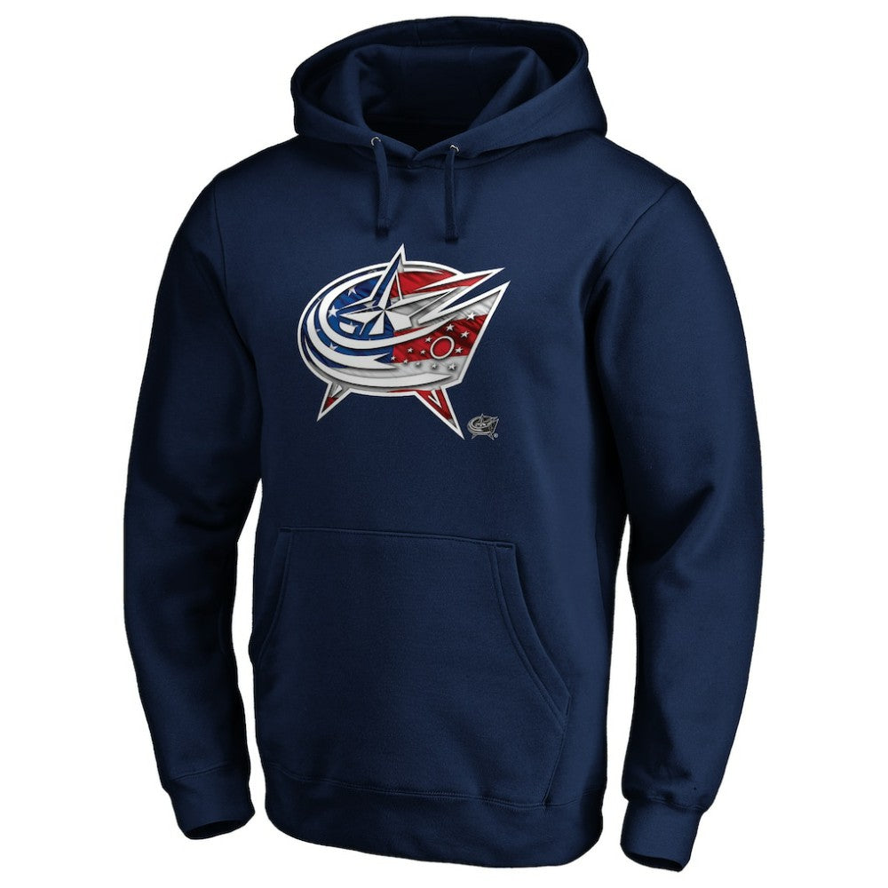 Columbus Blue Jackets Banner Wave Logo Pullover Hoodie