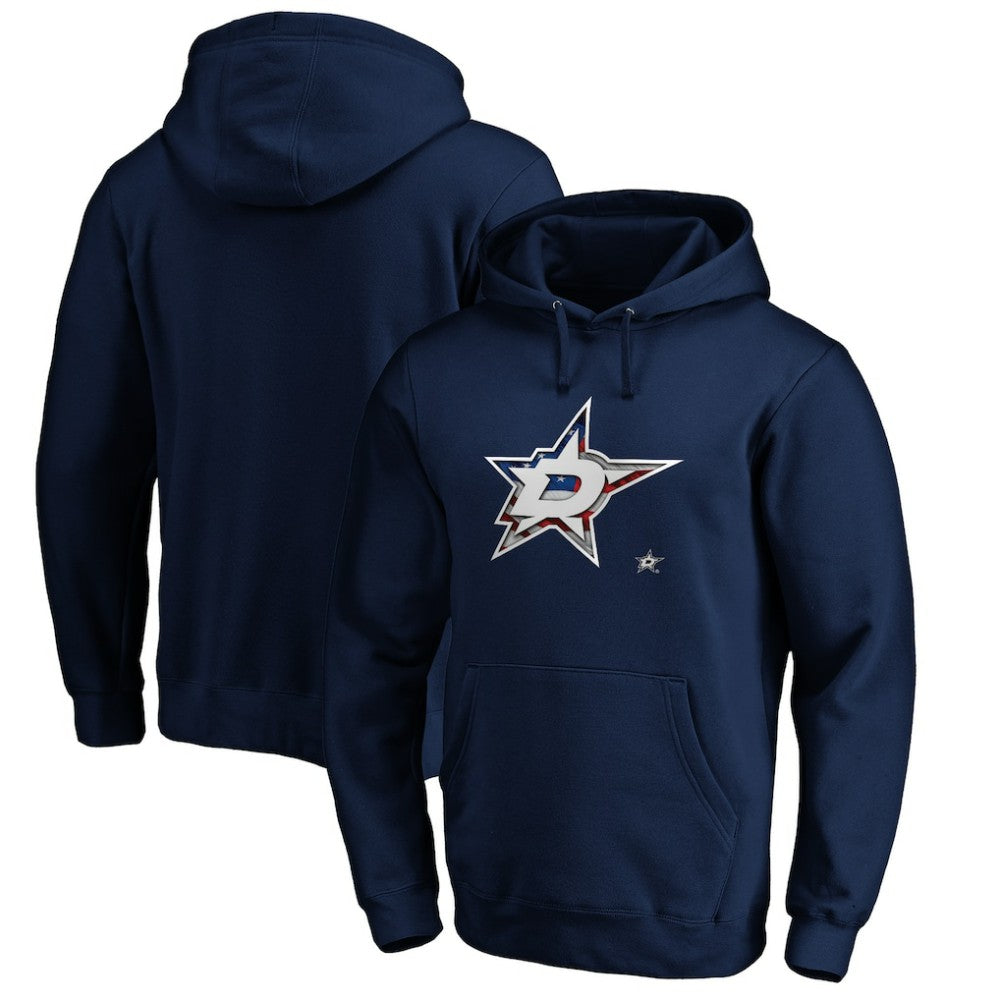 Dallas Stars Banner Wave Logo Pullover Hoodie