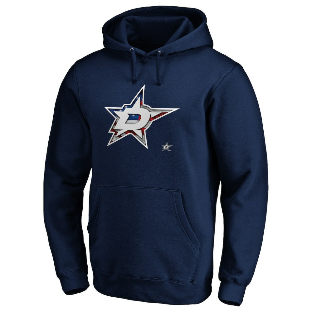 Dallas Stars Banner Wave Logo Pullover Hoodie