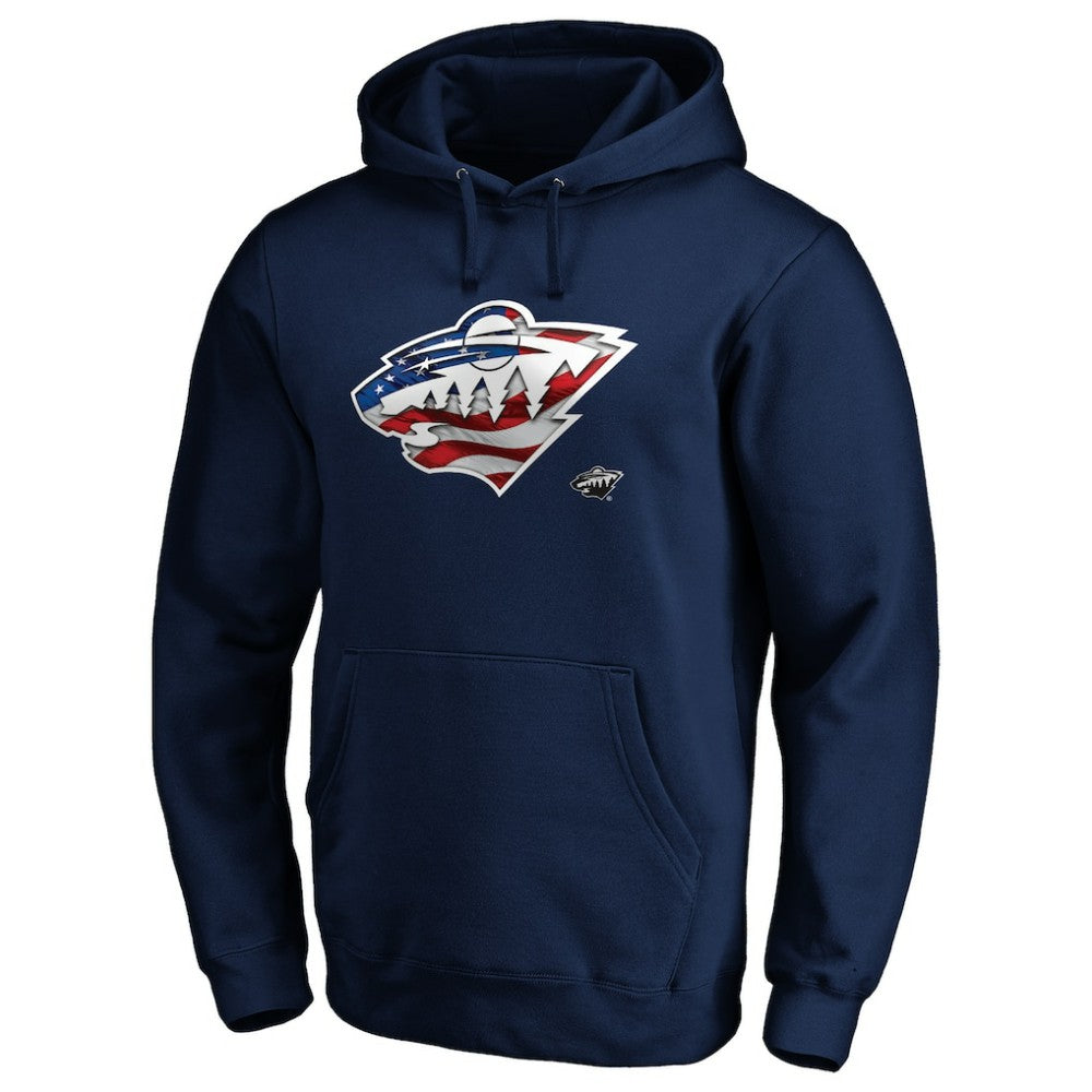 Minnesota Wild Banner Wave Logo Pullover Hoodie
