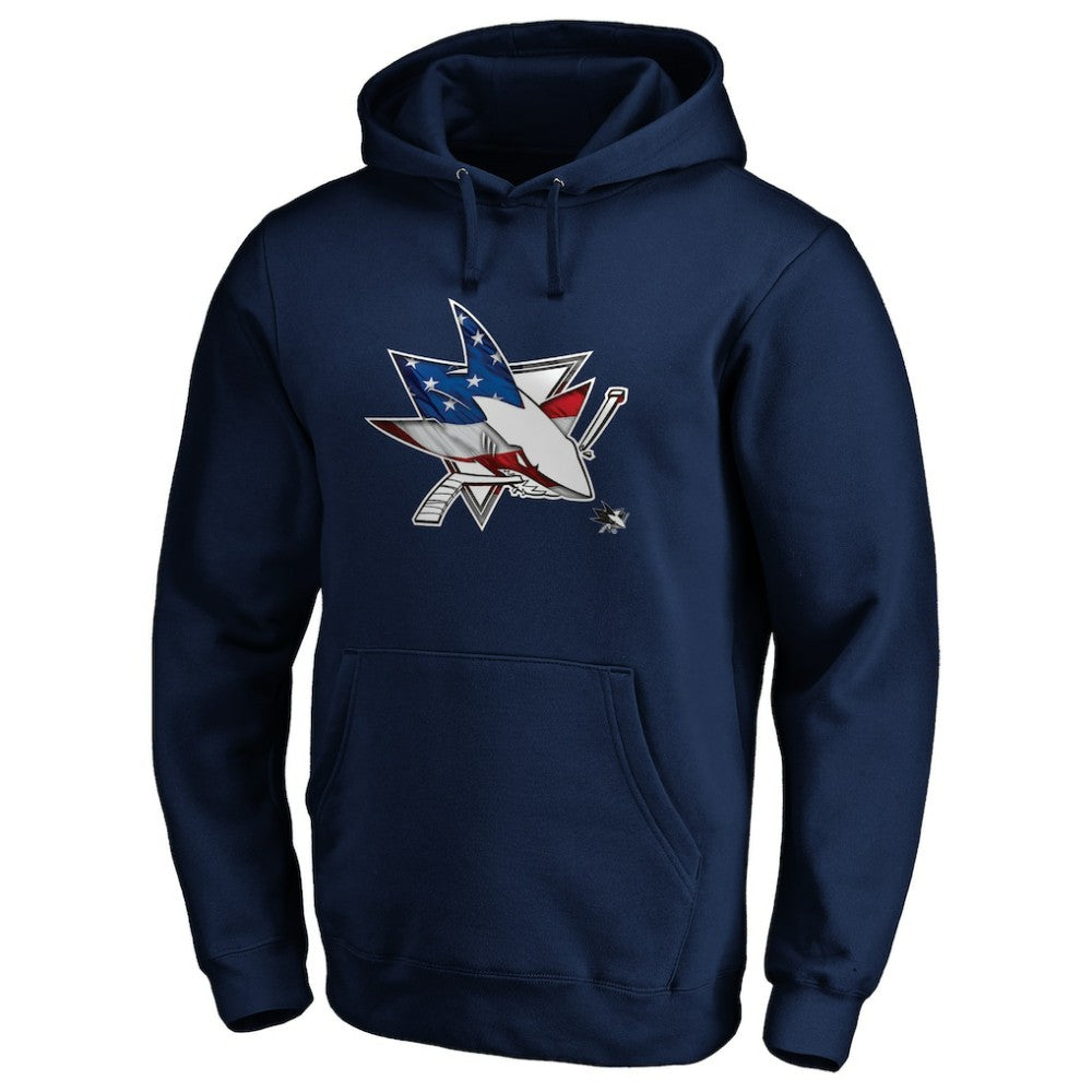 San Jose Sharks Banner Wave Logo Pullover Hoodie