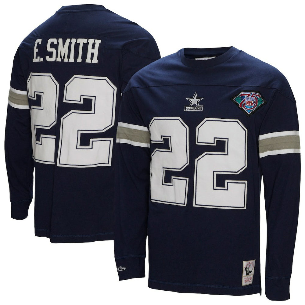 NFL Dallas Cowboys Emmitt Smith  Throwback Retired Player Name & Number Long Sleeve Top