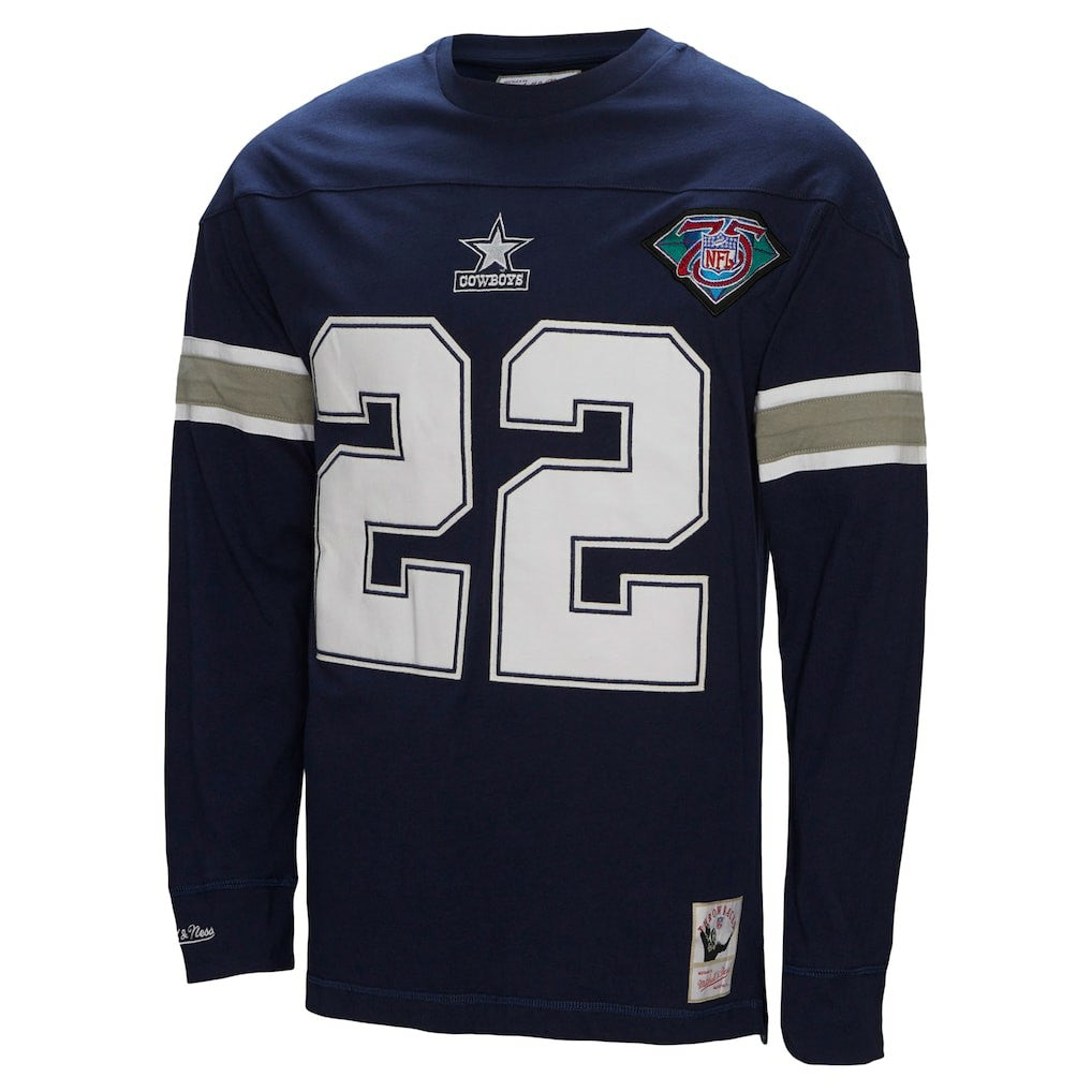 NFL Dallas Cowboys Emmitt Smith  Throwback Retired Player Name & Number Long Sleeve Top