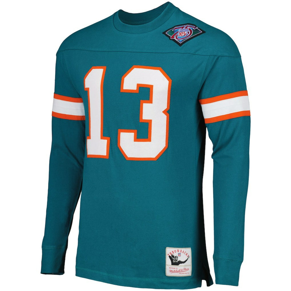 NFL Miami Dolphins Dan Marino  Throwback Retired Player Name & Number Long Sleeve Top