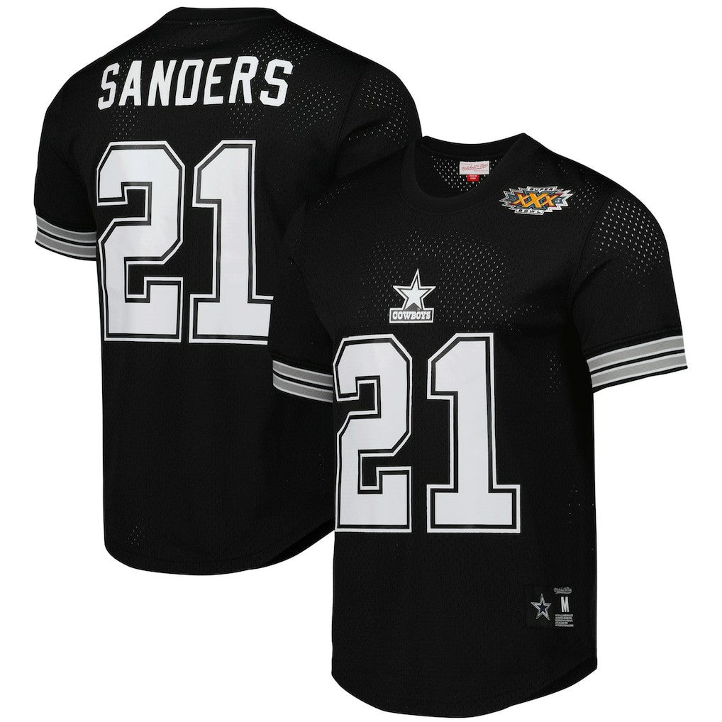 NFL Dallas Cowboys Deion Sanders  Retired Player Name & Number Mesh Top