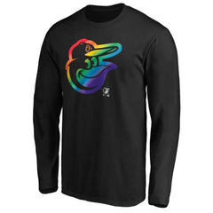 Baltimore Orioles Team Pride Logo Long Sleeve T-Shirt - Black