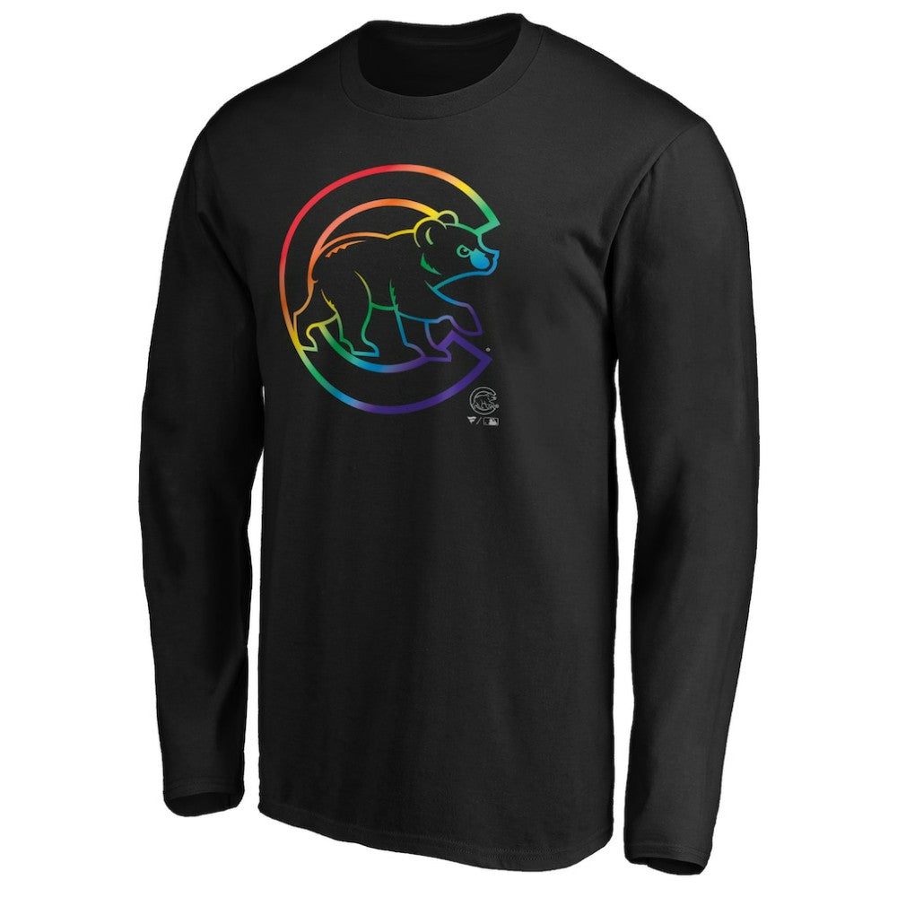 Chicago Cubs Team Pride Logo Long Sleeve T-Shirt - Black