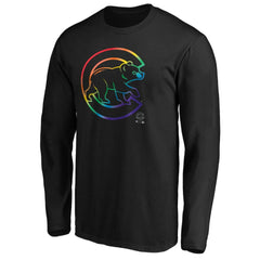 Chicago Cubs Team Pride Logo Long Sleeve T-Shirt - Black