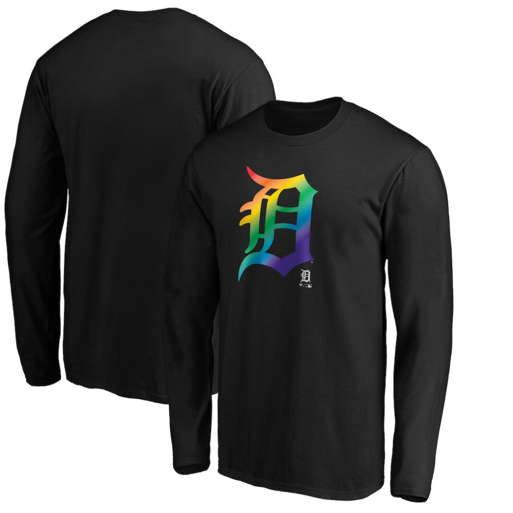 Detroit Tigers Team Pride Logo Long Sleeve T-Shirt - Black