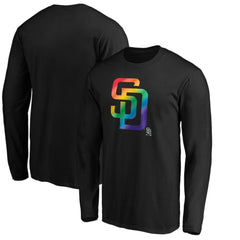San Diego Padres Team Pride Logo Long Sleeve T-Shirt - Black