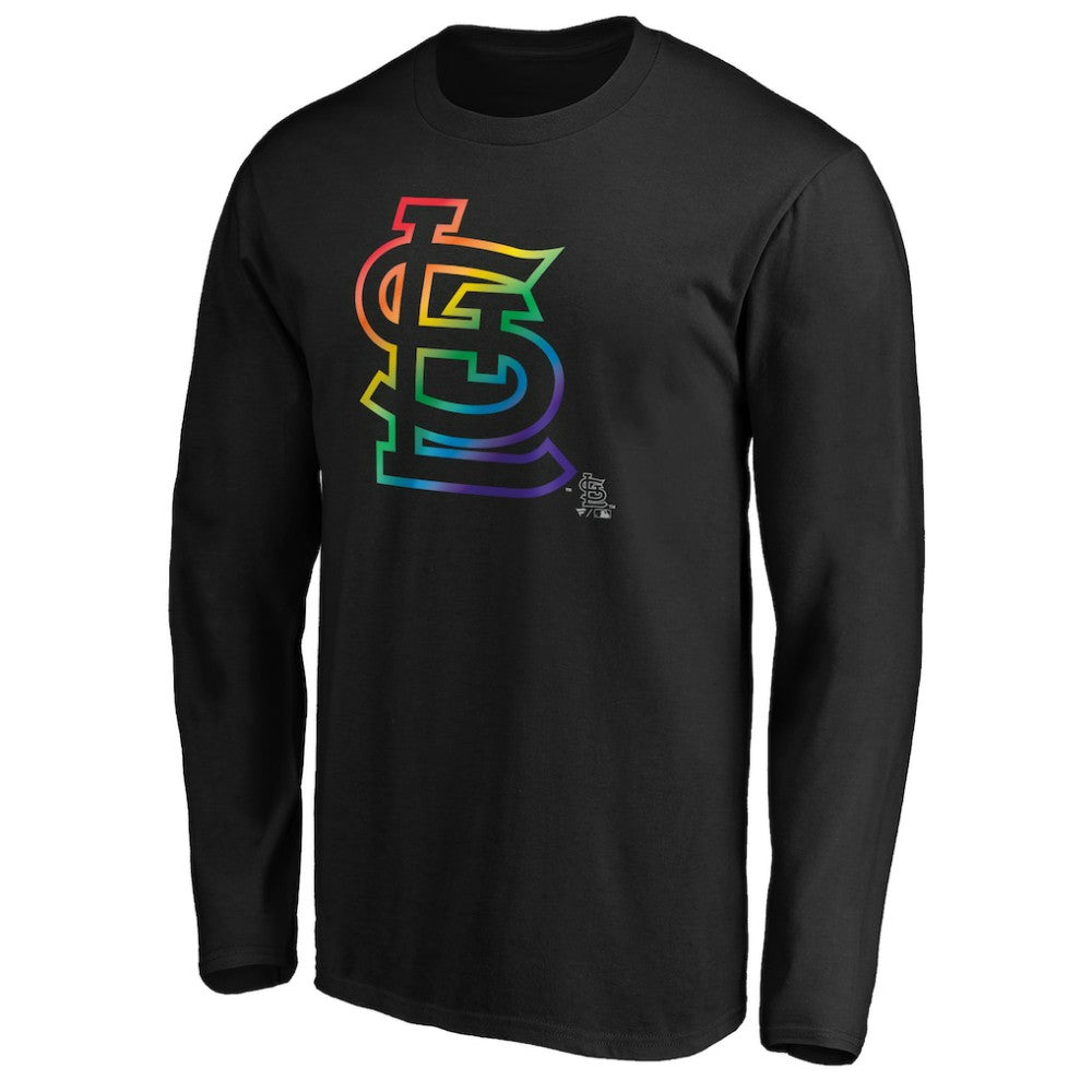 St. Louis Cardinals Team Pride Logo Long Sleeve T-Shirt - Black