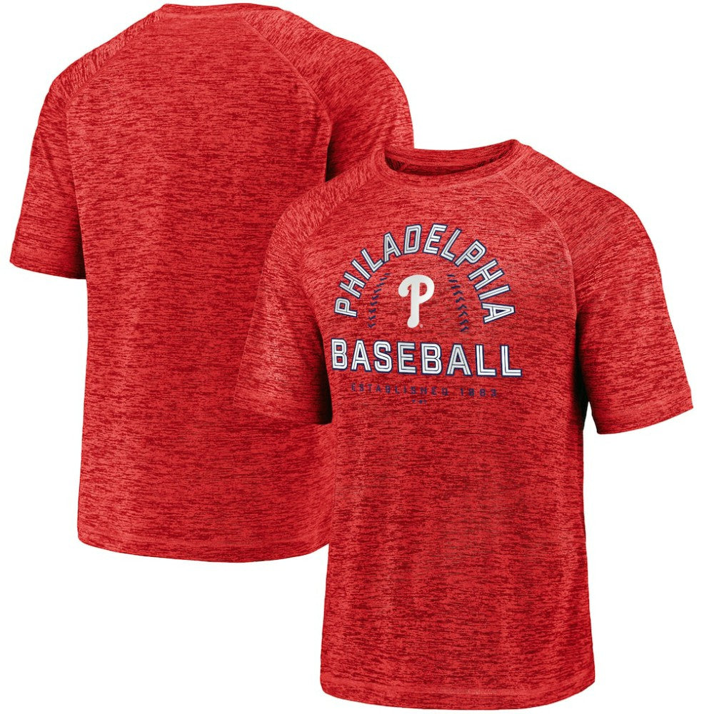 Philadelphia Phillies Line Up Primary Threat Striated T-Shirt - Red