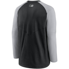 Chicago White Sox Authentic Collection Pregame Performance Raglan Pullover Sweatshirt - Black/Gray | Nike