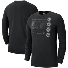 Philadelphia 76ers Courtside Chrome Long Sleeve T-Shirt - Black | Nike for sale