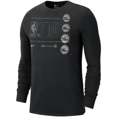 Philadelphia 76ers Courtside Chrome Long Sleeve T-Shirt - Black | Nike for sale