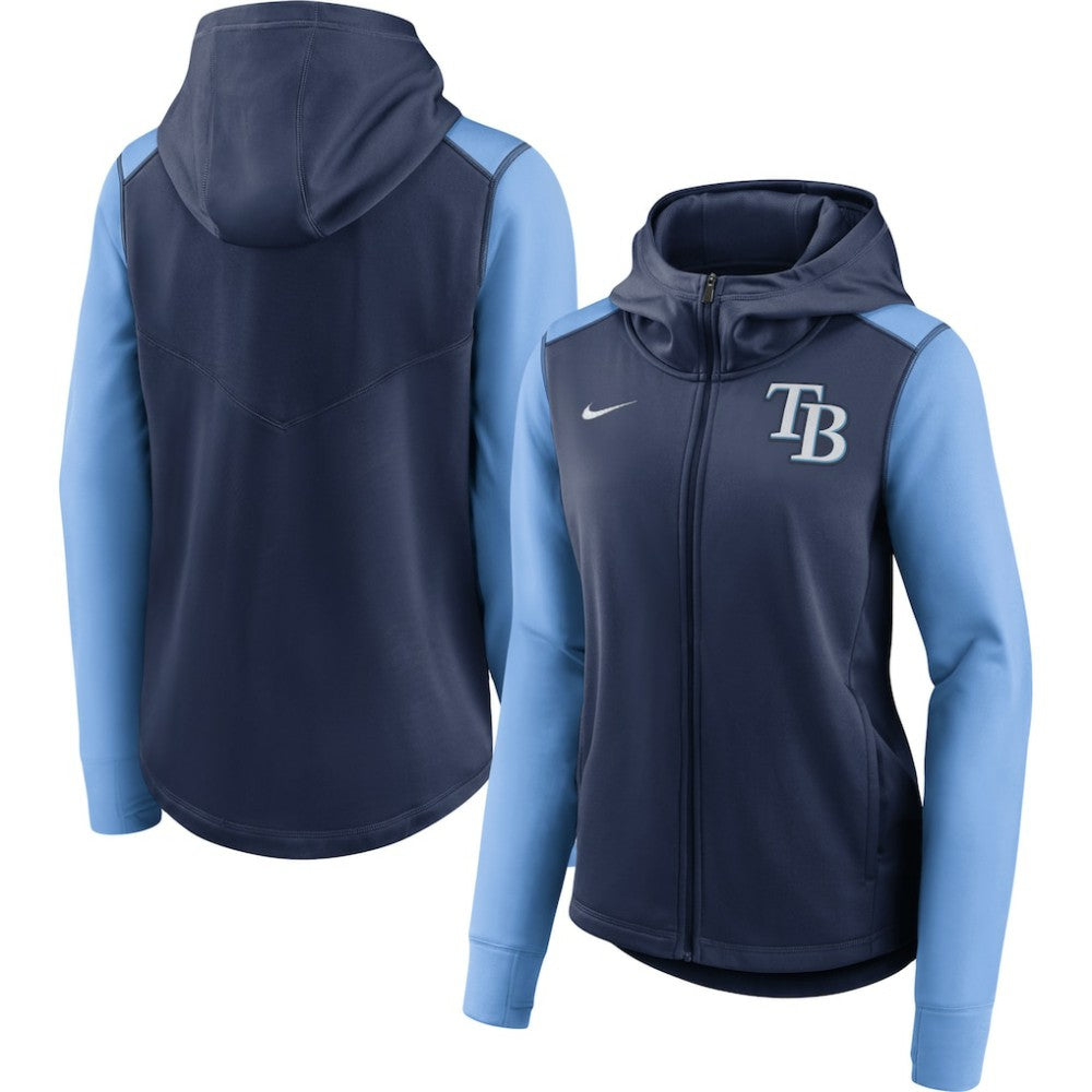 Tampa Bay Rays Women's Authentic Collection Baseball Performance Full-Zip Hoodie - Navy/Light Blue | Nike