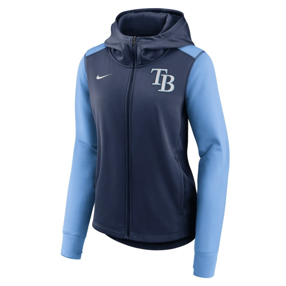 Tampa Bay Rays Women's Authentic Collection Baseball Performance Full-Zip Hoodie - Navy/Light Blue | Nike