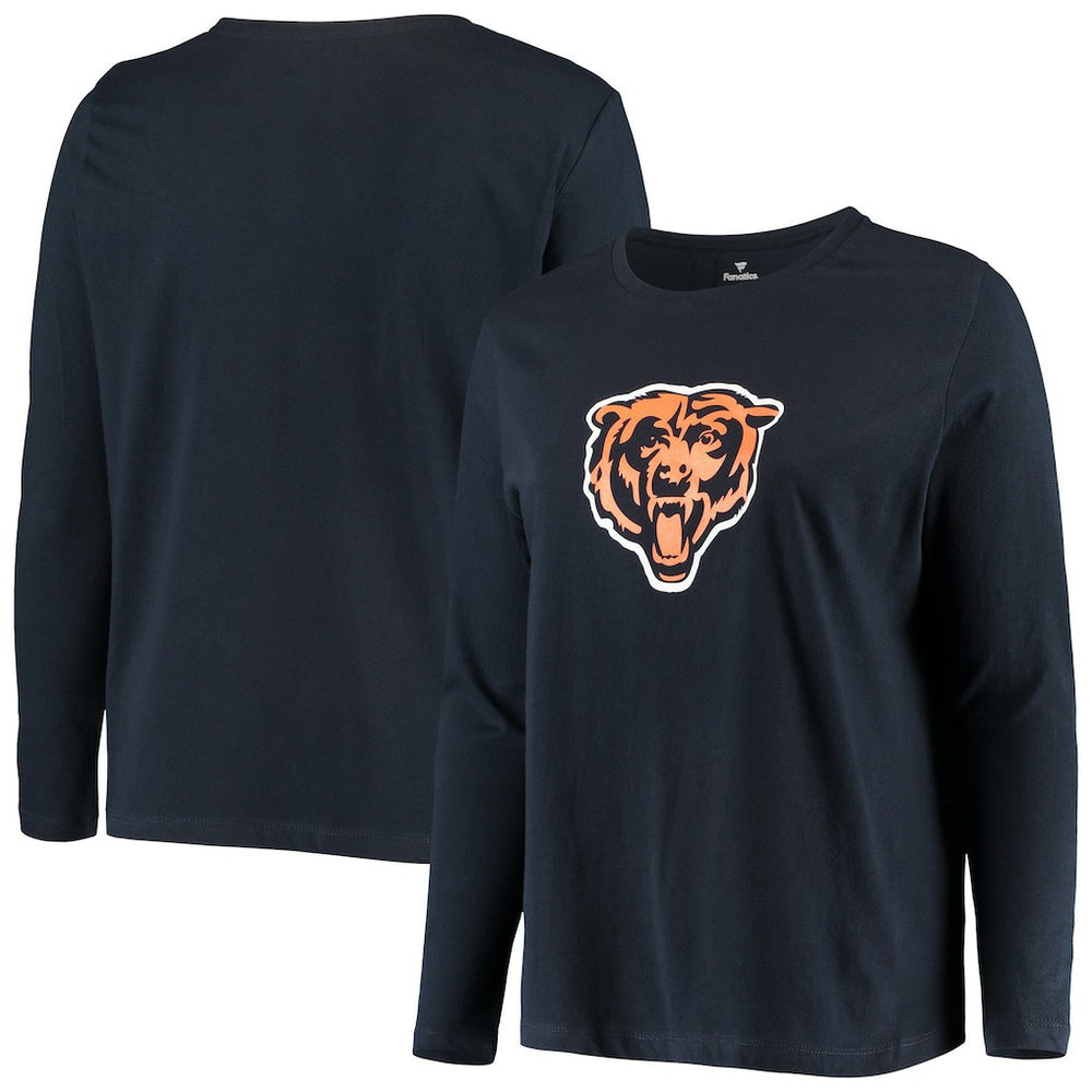 NFL Chicago Bears Women's Plus Size Primary Logo Long Sleeve Scoop Neck T-Shirt