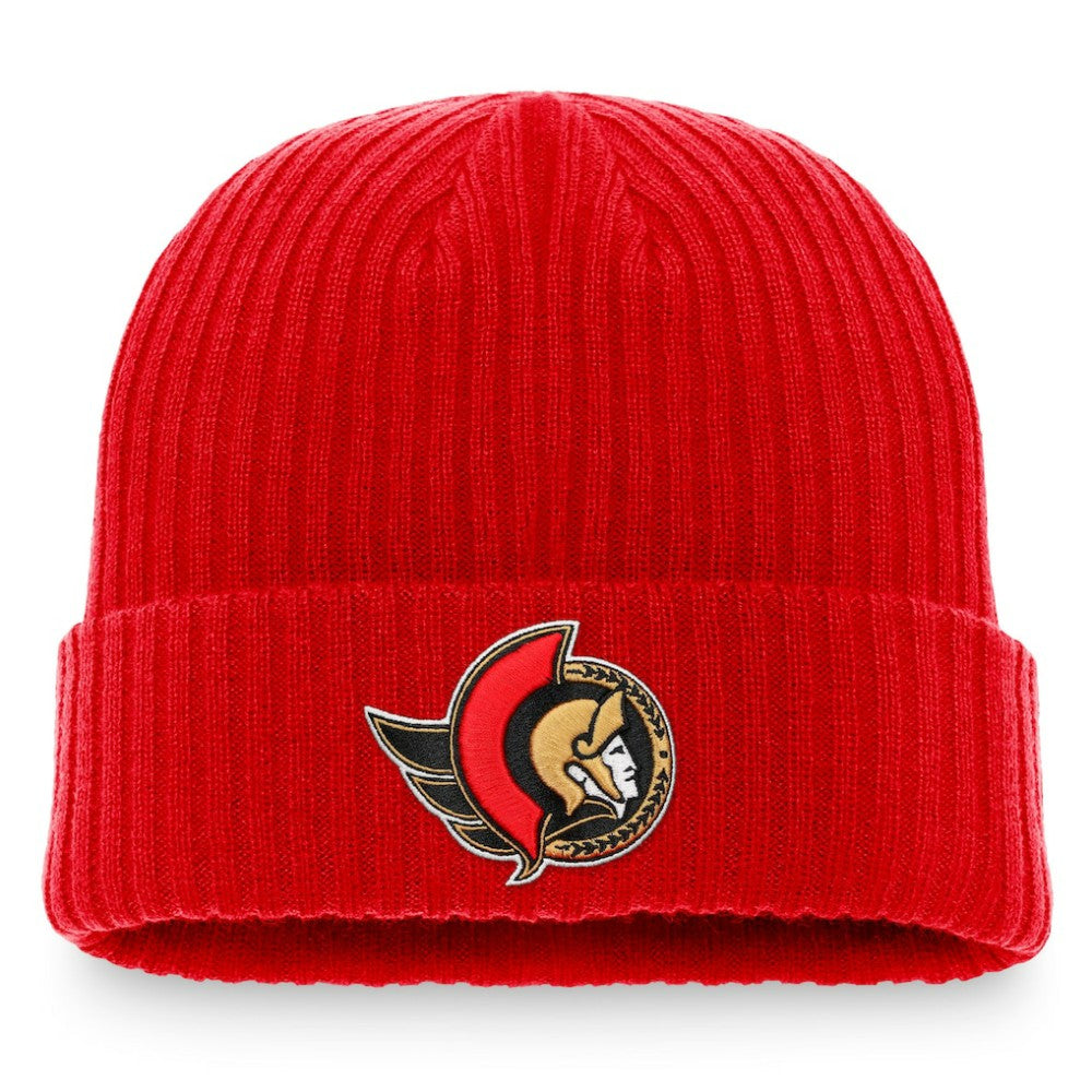 Ottawa Senators Fanatics Core Primary Logo Cuffed Knit Hat